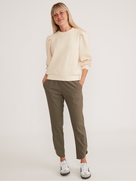 Marine Layer Pants - Marine Layer Allison Pant Olive Green Pull-On Tapered Pants XS